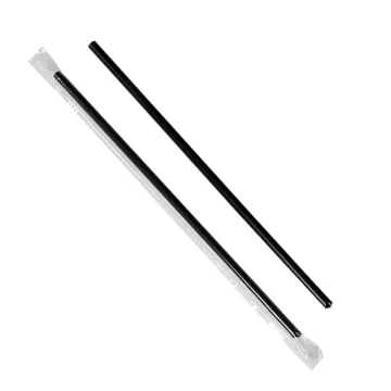 Karat 9" Jumbo Black Plastic Straws, Poly Wrapped - 2000 Count